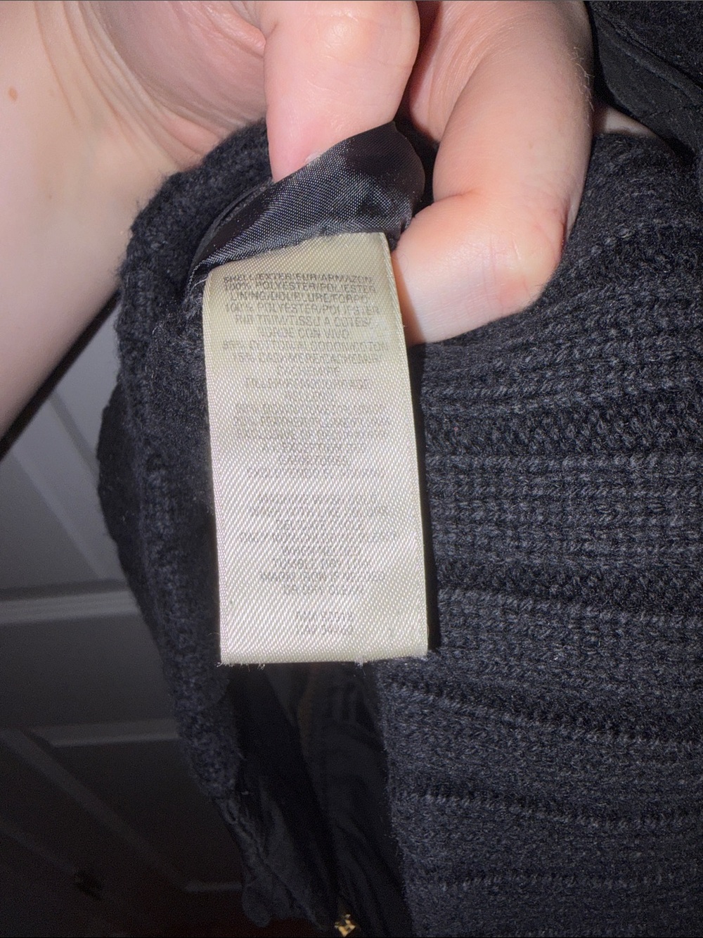 Juicy Couture Black Quilted Puffer Vest with Rib Knit Collar and Knit Back - Picture 5 of 5